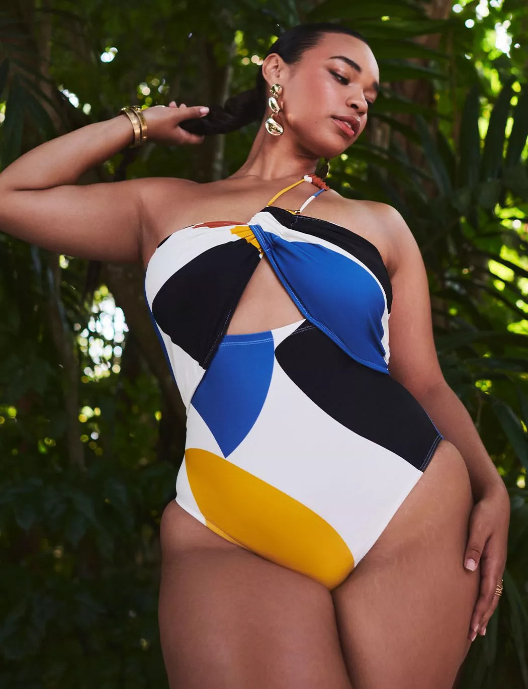 One Shoulder Cutout Detail Swimsuit | Eloquii