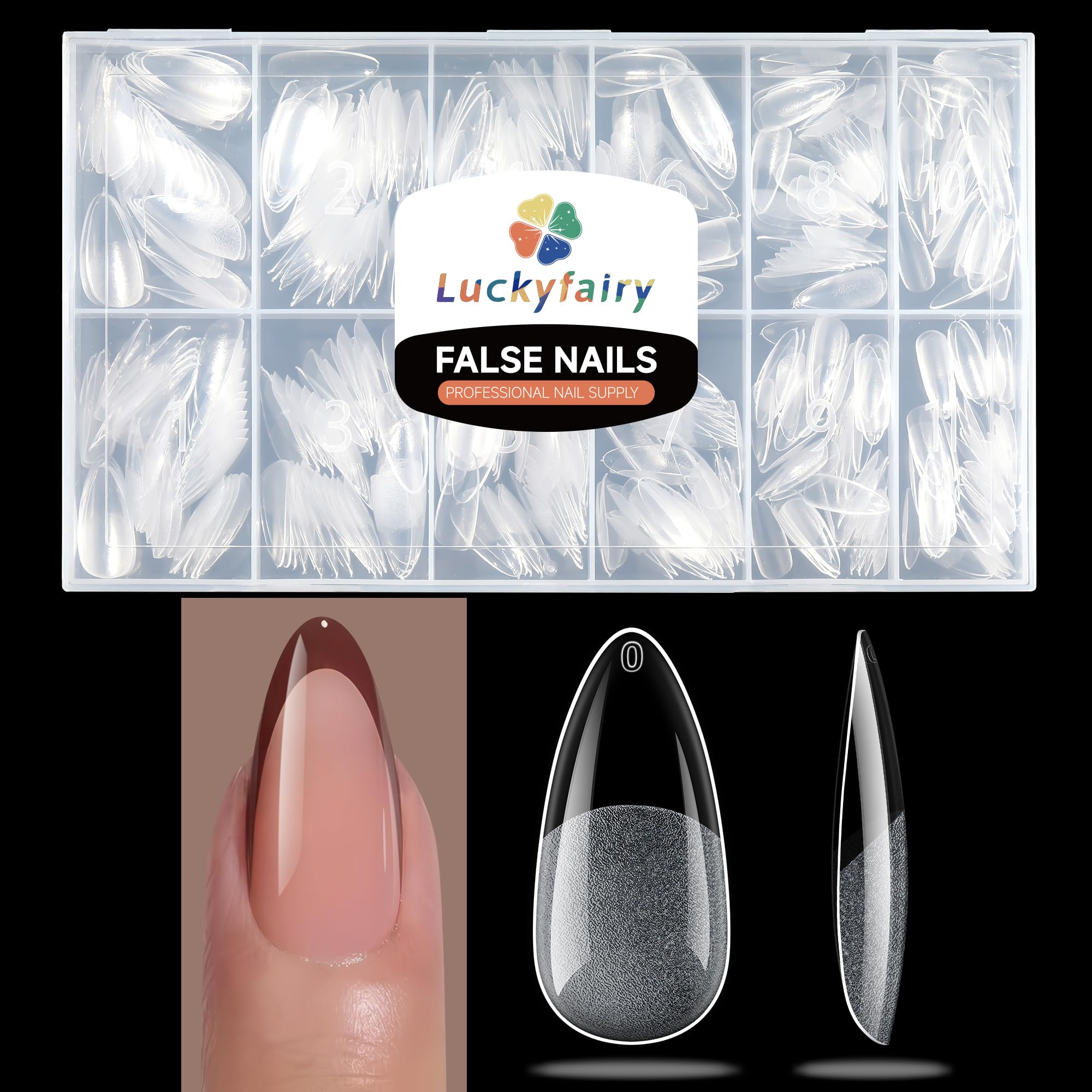 Medium Almond Nail Tips, 504pcs Soft Gel Pre-Filed Acrylic Almond Fake Nails, Half Matte Full Cov... | Amazon (US)
