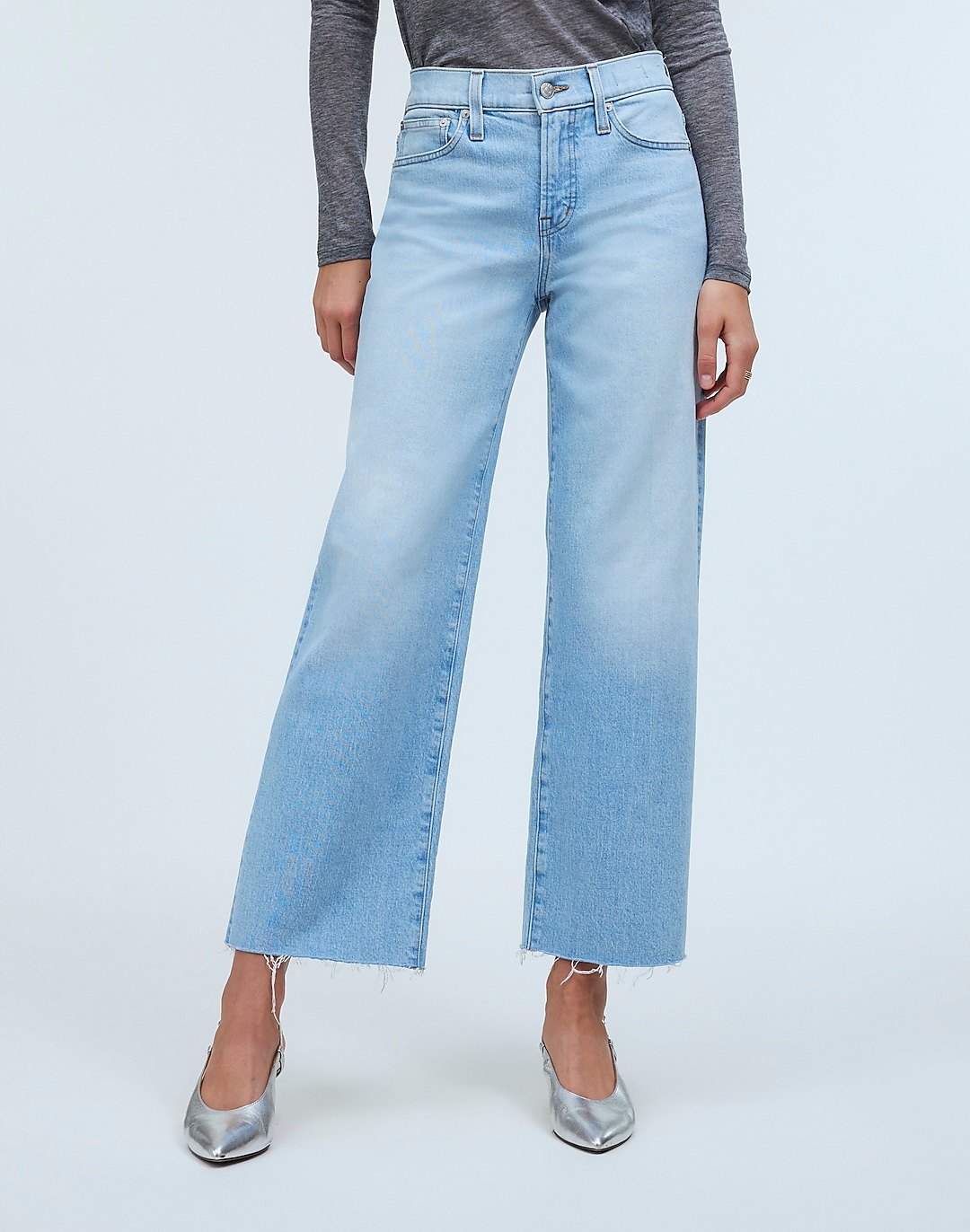 The Perfect Vintage Mid-Rise Wide-Leg Jean in Kenmore Wash: Raw-Hem Edition | Madewell