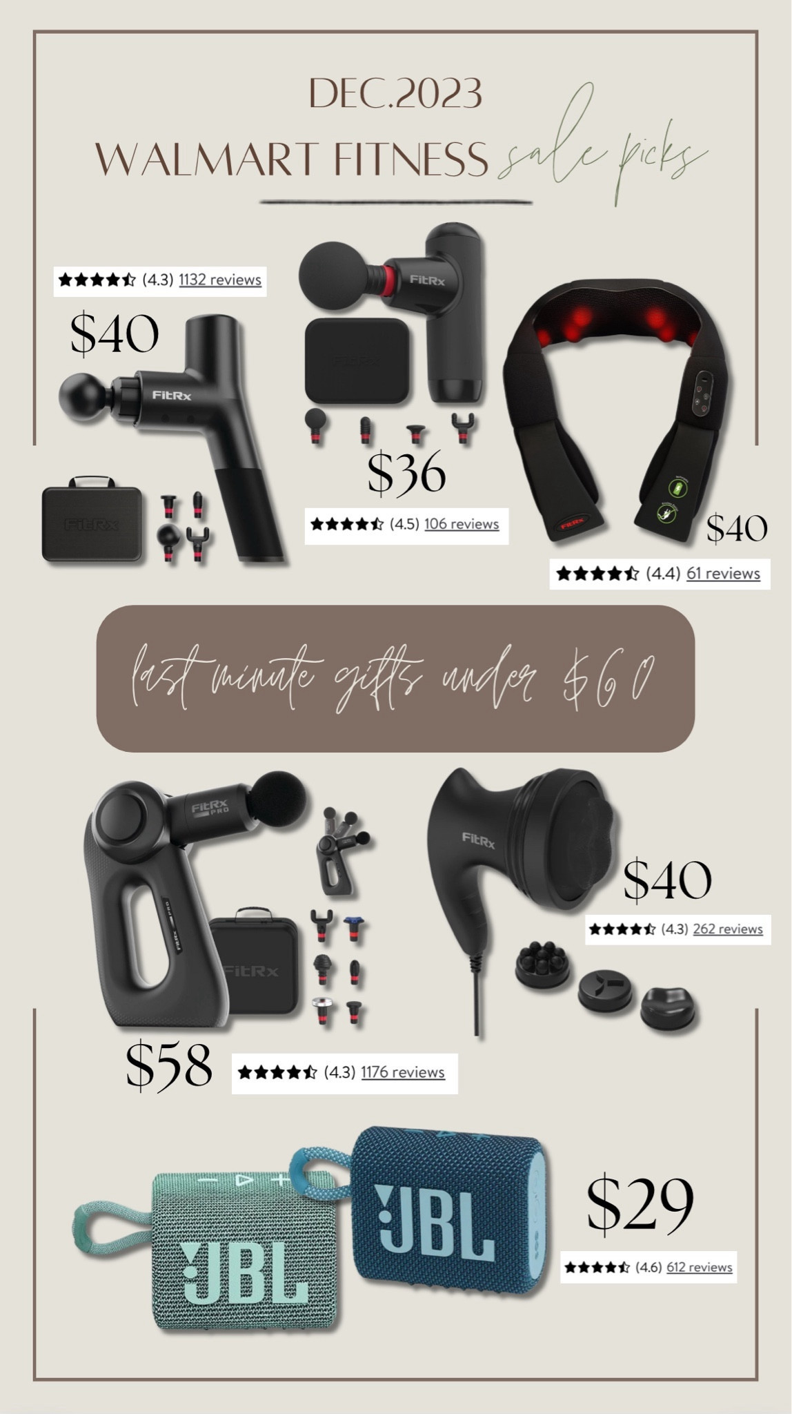 UNDER $60 — Last Minute Gifts with Online Pickup and Delivery from @walmart🎄🎁✨ y’all know I’m always looking at their deals first & most of these can arrive by Christmas if ordered asap! 🤎 #walmartpartner 

Fitness / Walmart finds / sale / gift guide / for her / for him / Holley Gabrielle / self care finds 

#LTKsalealert #LTKGiftGuide #LTKfitness