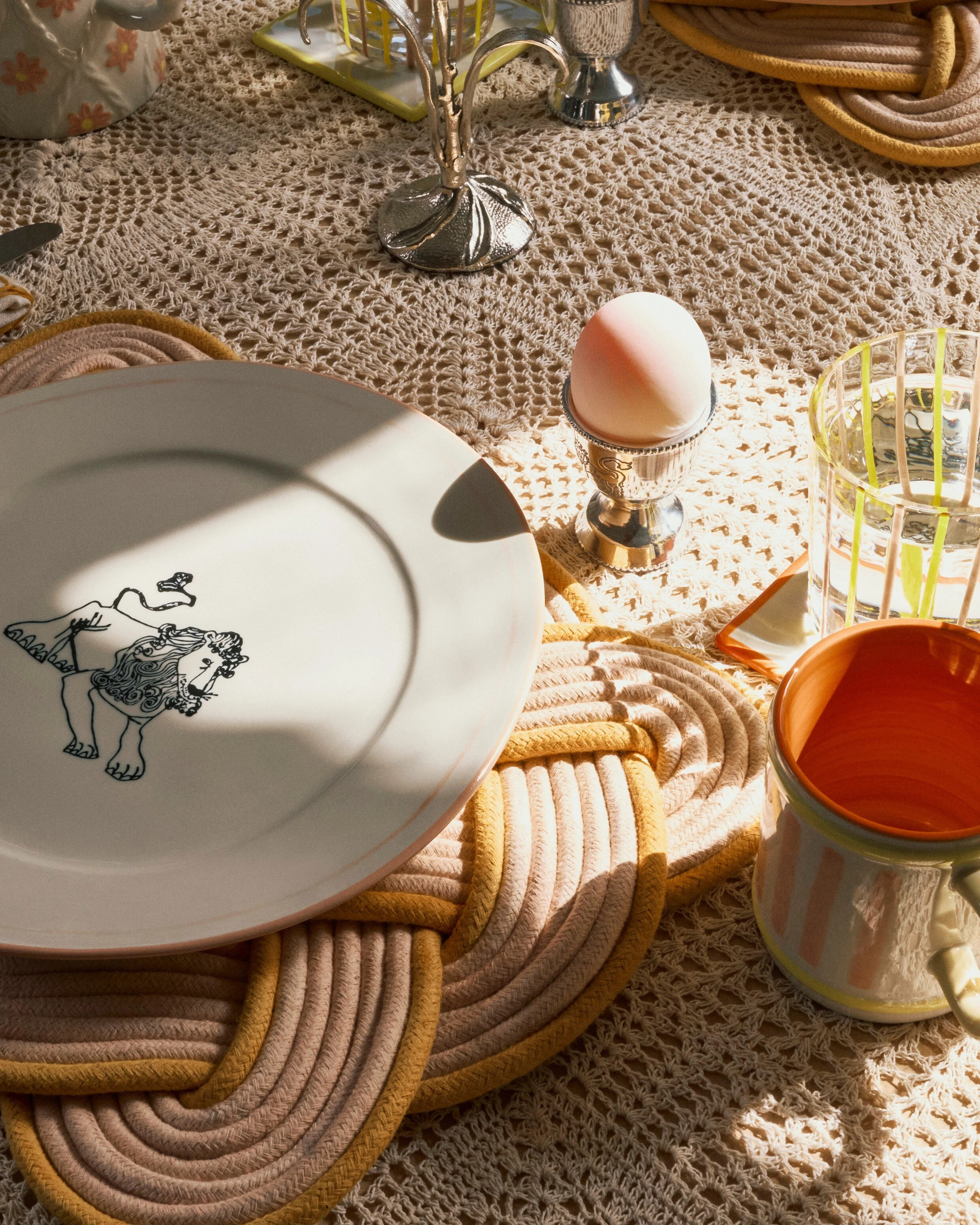Shrimps x Oliver Bonas Plaited Placemat | Oliver Bonas | Oliver Bonas (Global)