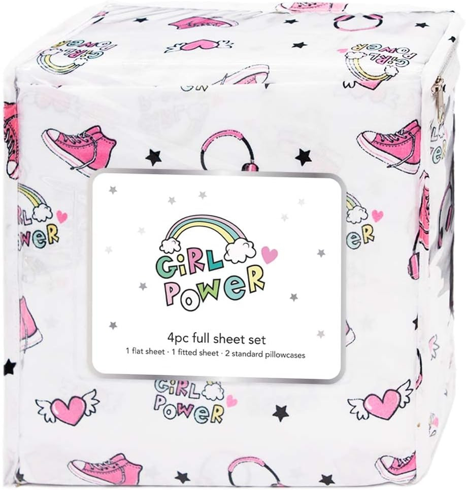 Wellsay Full Size Bed Sheets Kids Boys/Girls, Full Size Sheets Kids, Boys and Girls (Girl Power) | Walmart (US)