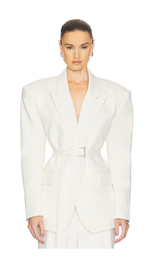 The Belted Blazer in Cream | Revolve Clothing (Global)