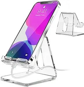 KTRIO Acrylic Cell Phone Stand for Desk, Phone Holder, Dock, Cradle Compatible with iPhone 13 Pro... | Amazon (US)