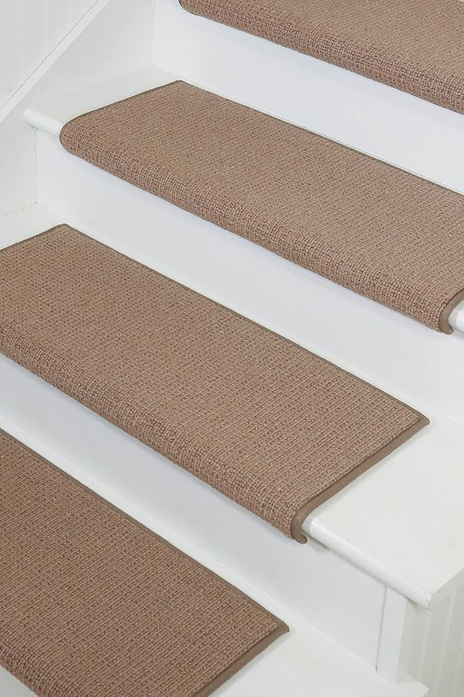Oak Valley Designs™ Rounded Bullnose Wool Carpet Stair Treads - Anti Slip Indoor Stair Mats for... | Amazon (US)