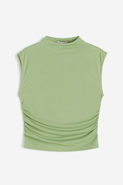 Mock Turtleneck Crop Top - Light green - Ladies | H&M US | H&M (US + CA)