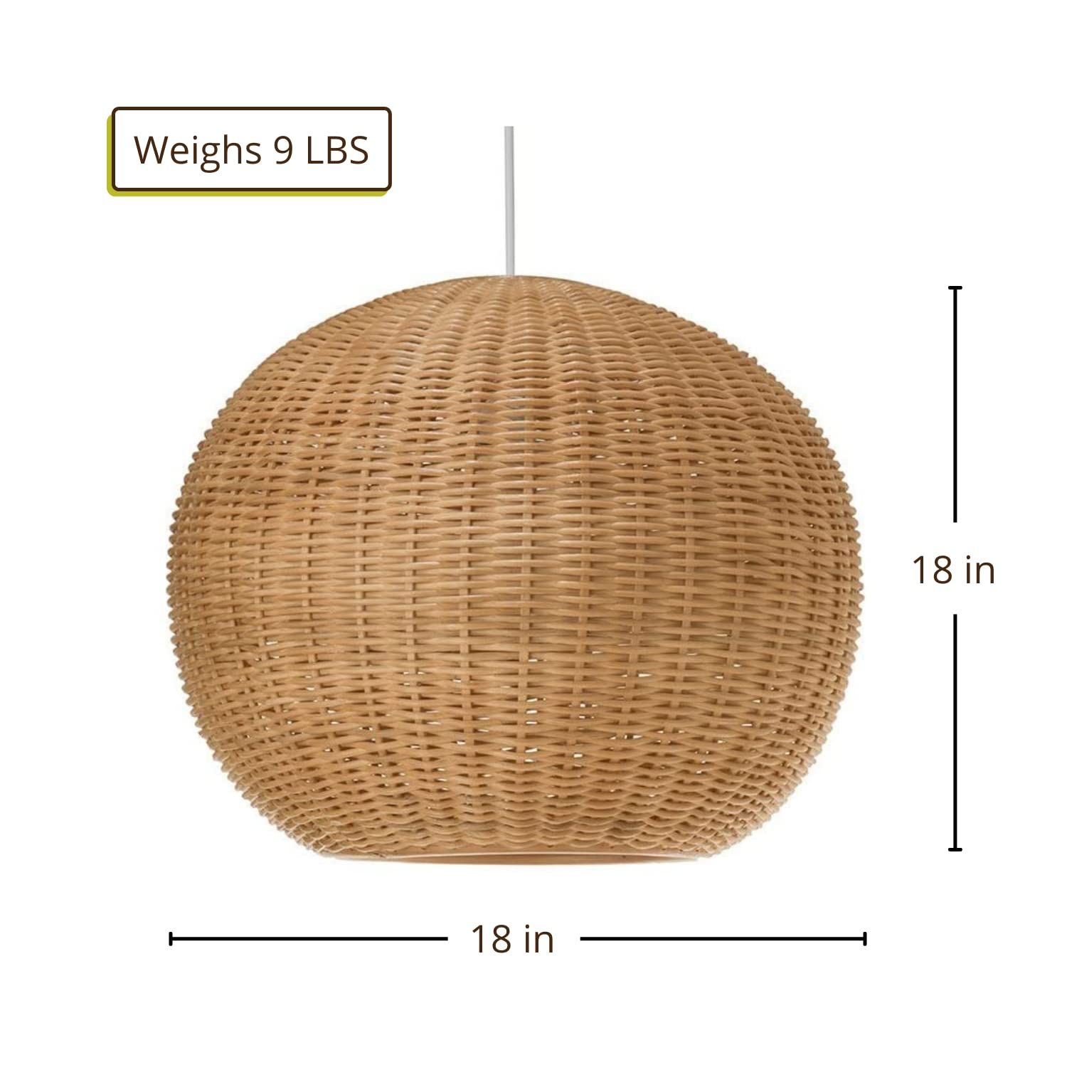 KOUBOO 1050030 Wicker Ball Pendant Lamp, Natural | Amazon (US)