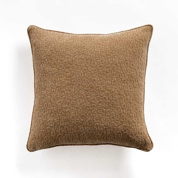 New! Taupe Chenille Leopard Throw Pillow | Kirkland's Home