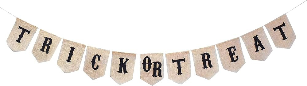 Mandala Crafts Halloween Banner - Trick or Treat Halloween Burlap Banner Pennant Garland Bunting ... | Amazon (US)
