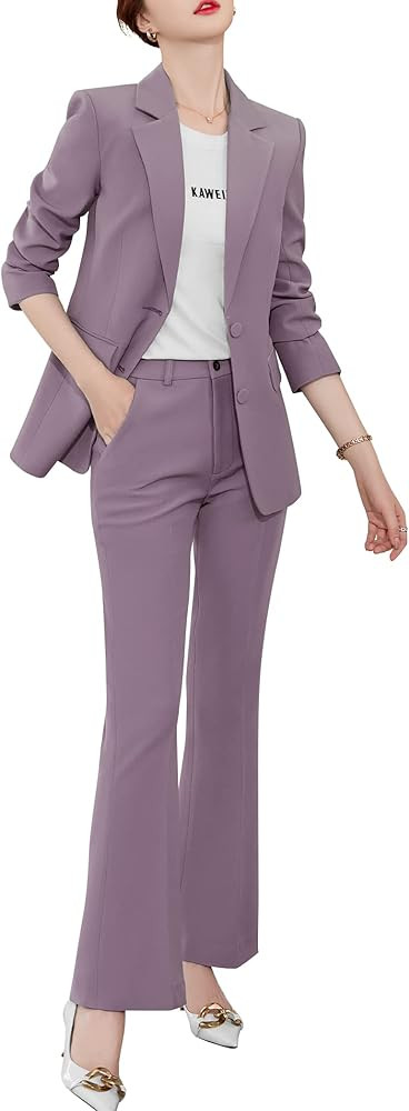 SUSIELADY Women's Blazer Suits Two Piece Solid Work Pant Suit for Women Business Office Lady Suit... | Amazon (US)