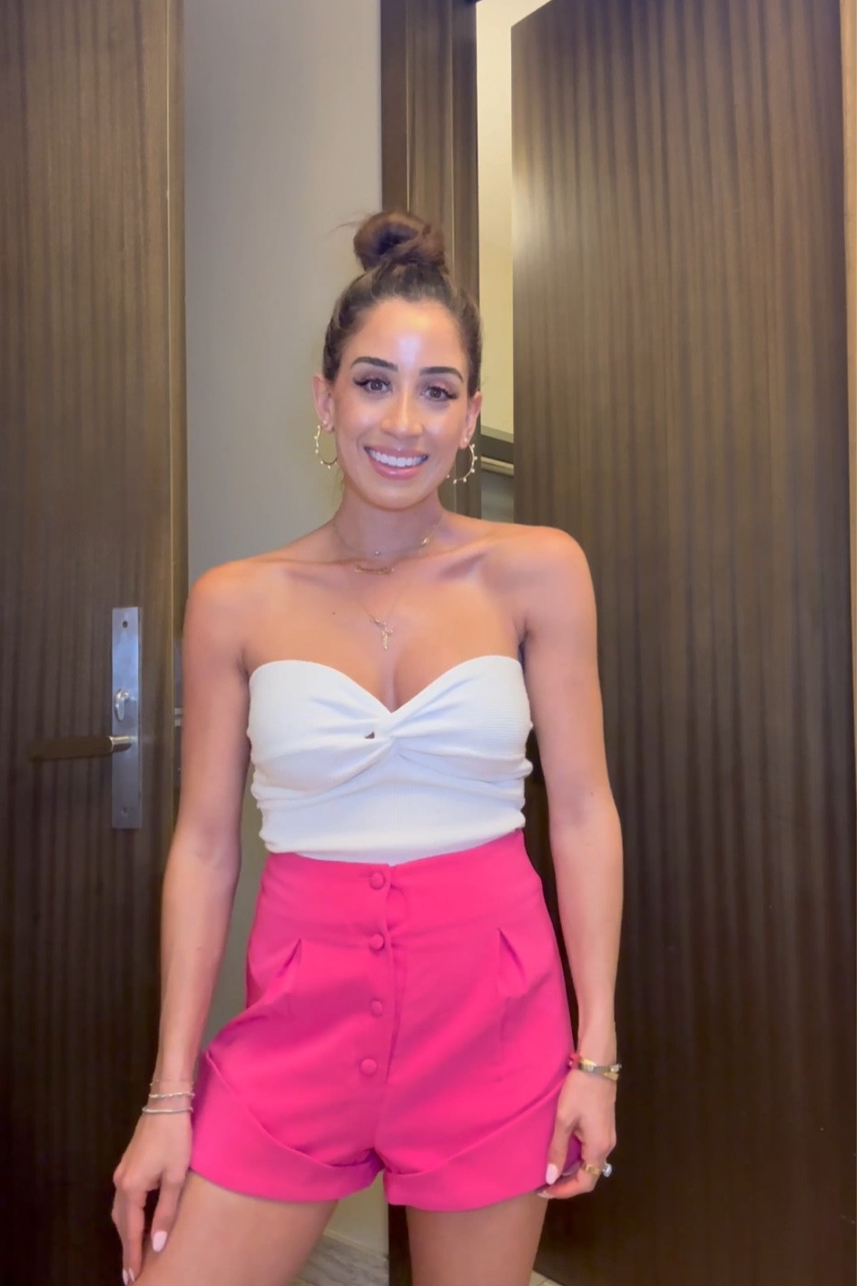 Strapless Amazon knit top size xs pink shorts 

#LTKfindsunder50 #LTKsalealert #LTKfindsunder100