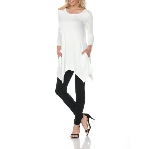 White Mark Women's Solid Color Tunic Top - Walmart.com | Walmart (US)