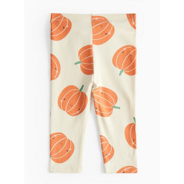 Halloween Pumpkin Print Leggings 3-6 months | Tu Clothing