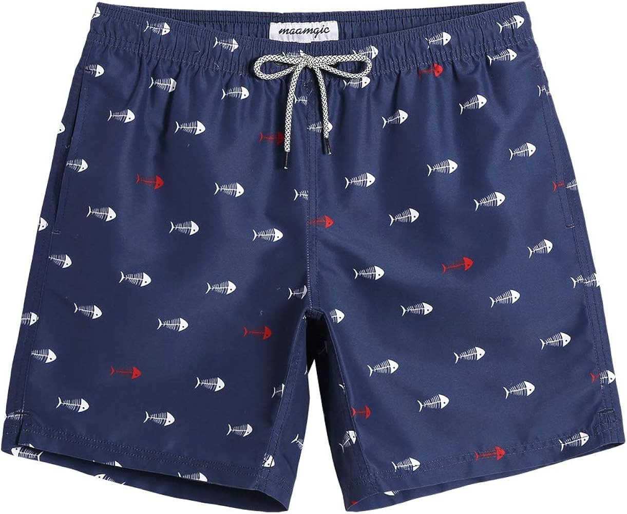 maamgic Mens Swim Trunks Quick Dry Swim Shorts with Mesh Lining Funny Swimwear Bathing Suits | Amazon (US)