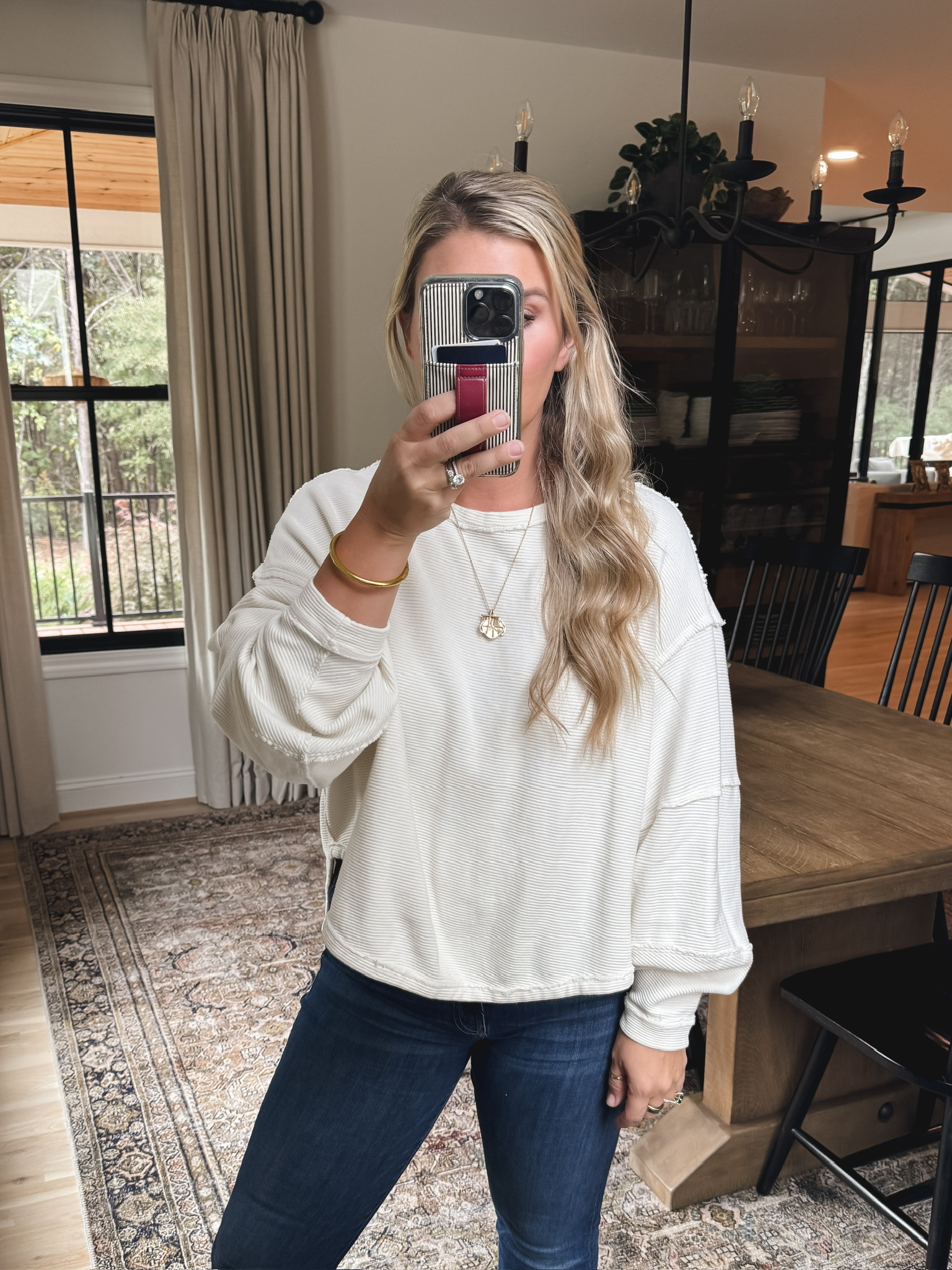 Scoop neck waffle sweater 

#LTKStyleTip #LTKSeasonal