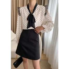 Lacy Shoulder Tie-Bow Floret Printed Shirt | Chicwish