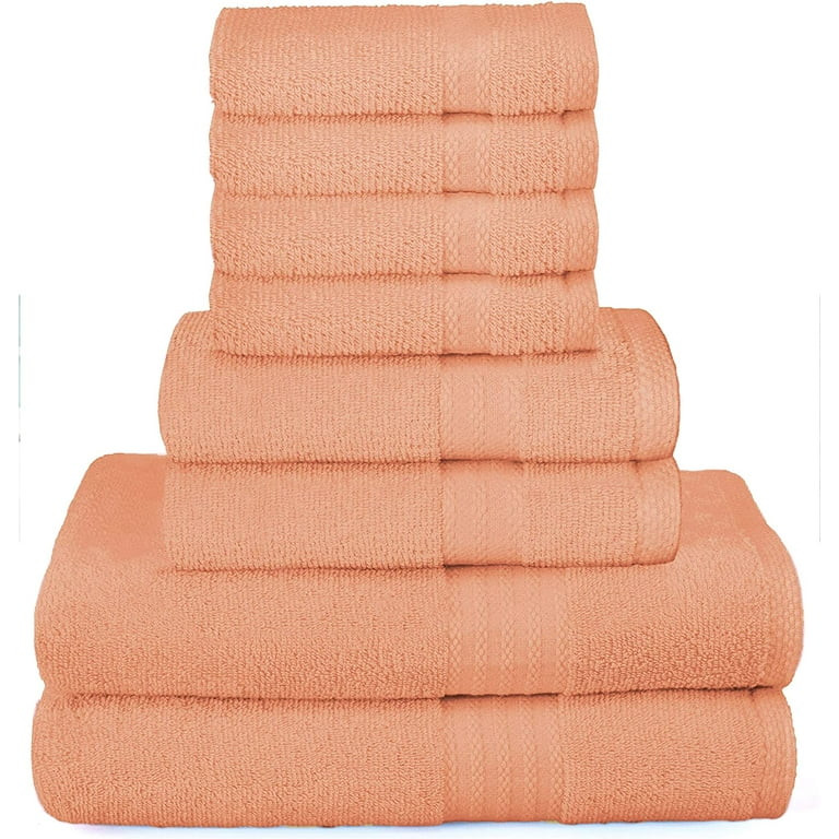 GLAMBURG Ultra Soft 8-Piece Towel Set - 100% Pure Ringspun Cotton, Contains 2 Oversized Bath Towe... | Walmart (US)