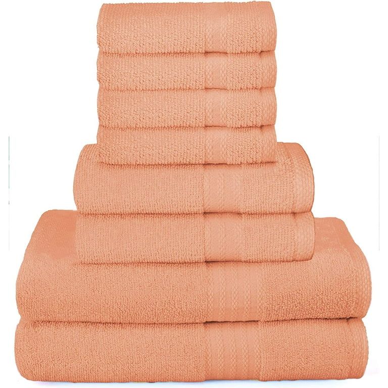 GLAMBURG Ultra Soft 8-Piece Towel Set - 100% Pure Ringspun Cotton, Contains 2 Oversized Bath Towe... | Walmart (US)