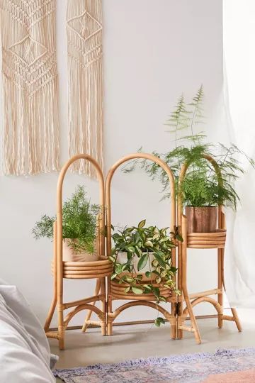 Rattan Tiered Plant Stand | Urban Outfitters (US and RoW)