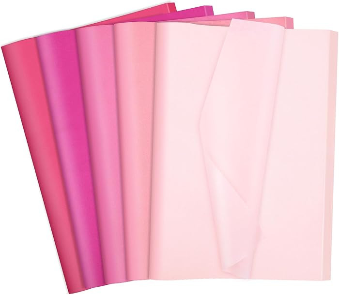 120 Sheets Pink Tissue Paper for Gift Bags, 17GSM Assorted Pink Gift Tissue Paper Bulk for Art Cr... | Amazon (US)