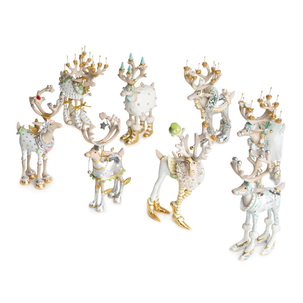 Patience Brewster Moonbeam Reindeer Mini Ornaments Set | MacKenzie-Childs