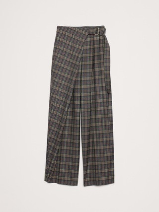 High-Rise Straight Crossover Flannel Pant | Banana Republic (US)
