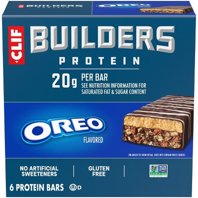 CLIF BUILDERS OREO-Flavored 20g Protein Bars - Gluten Free  - 2.4oz/6ct | Target
