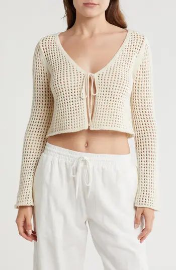 Abound Tie Front Open Stitch Cardigan | Nordstromrack | Nordstrom Rack