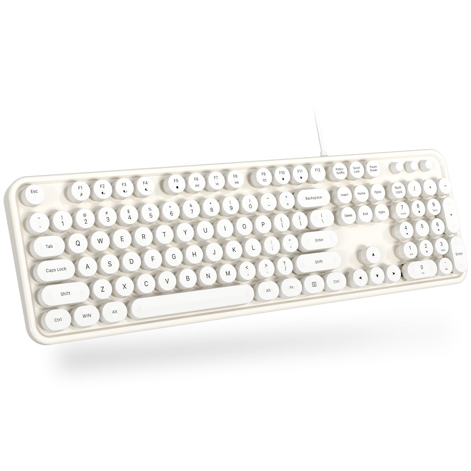 USB Wired Computer Keyboard - Full Size Office Keyboard with Number Pad, Caps Indicators, Foldabl... | Amazon (US)