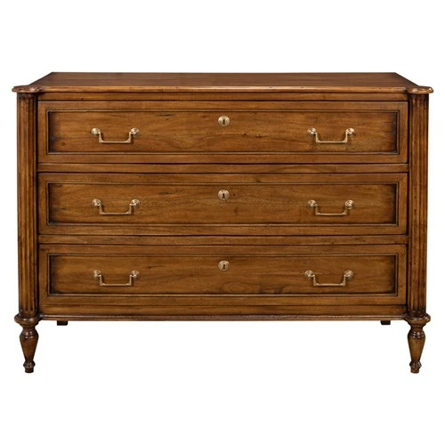 Mari French Country Brown Walnut Dresser | Kathy Kuo Home