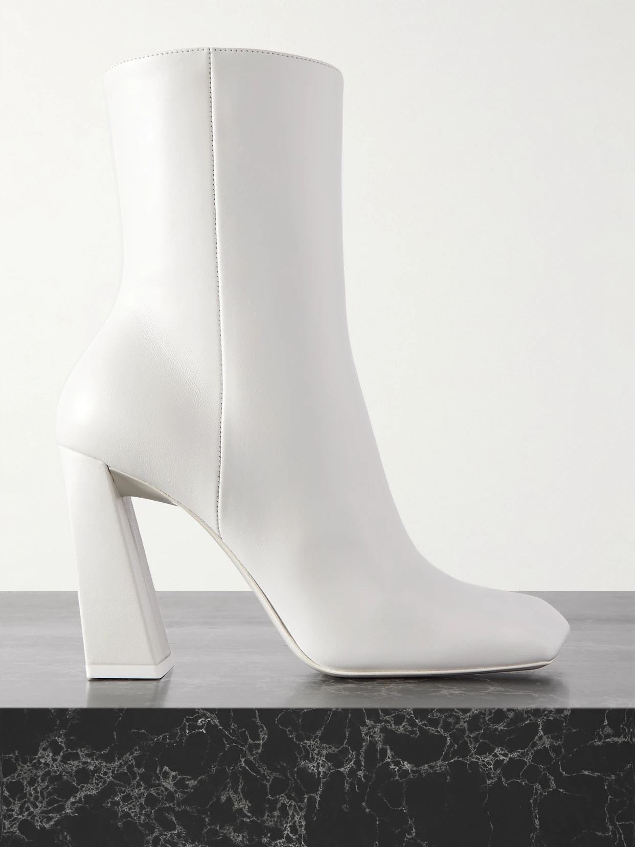 Amina Muaddi - Marine Leather Ankle Boots - White - IT41 | NET-A-PORTER APAC