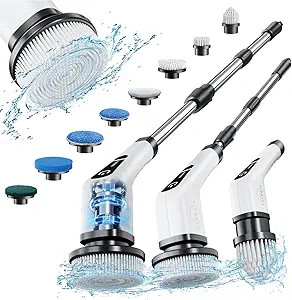 Leebein Electric Spin Scrubber, Cordless Cleaning Brush with 8 Replaceable Brush Heads, Tub and F... | Amazon (US)