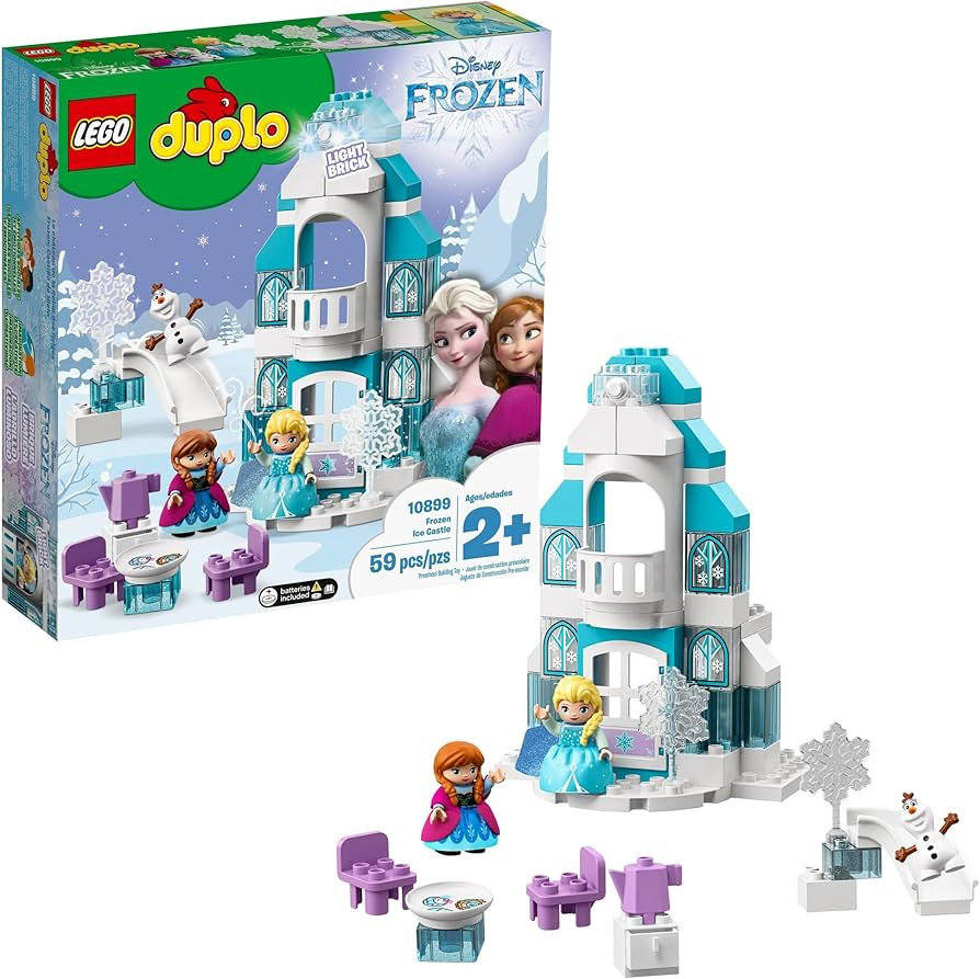 LEGO DUPLO Disney Princess Frozen Ice Castle 10899 Building Toy with Light Brick, Princess Elsa a... | Amazon (US)