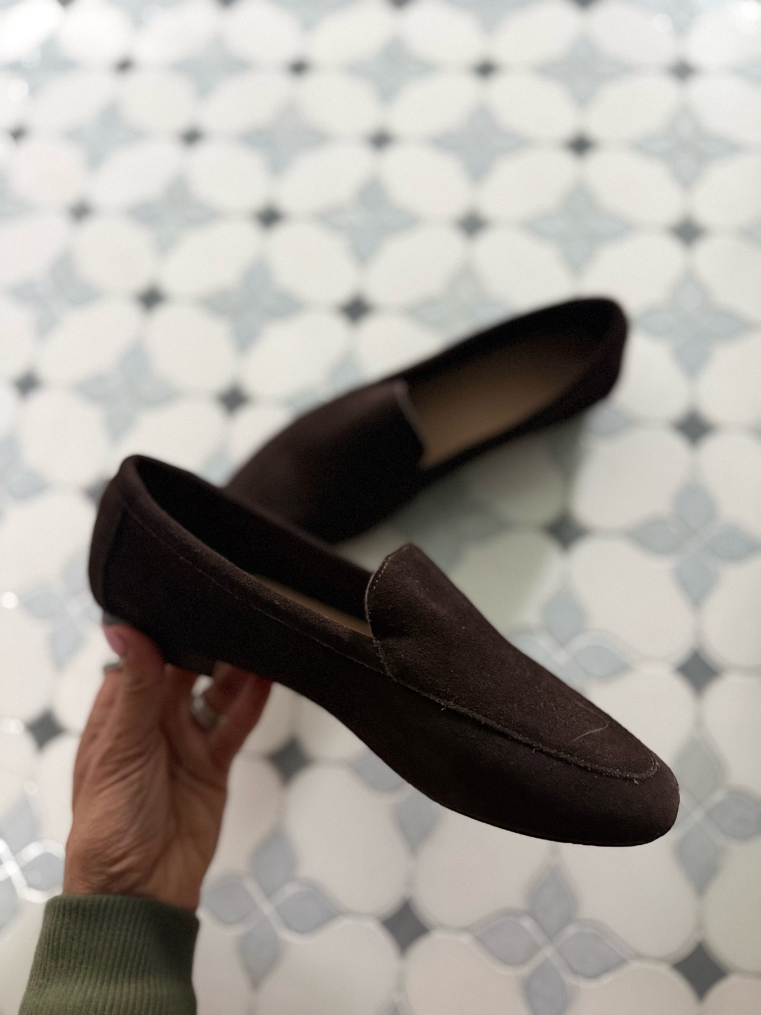 Comfortable brown suede leather loafers