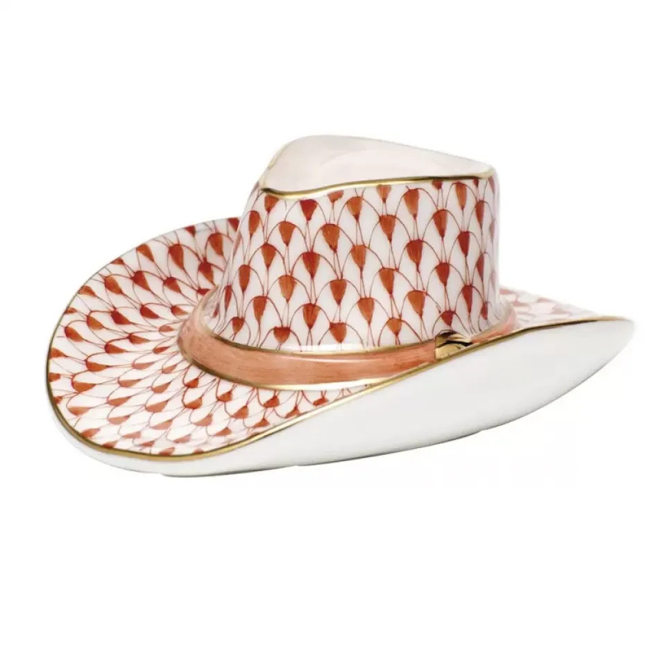 Cowboy Hat Rust 3.25 in L X 1.25 in H | Gracious Style