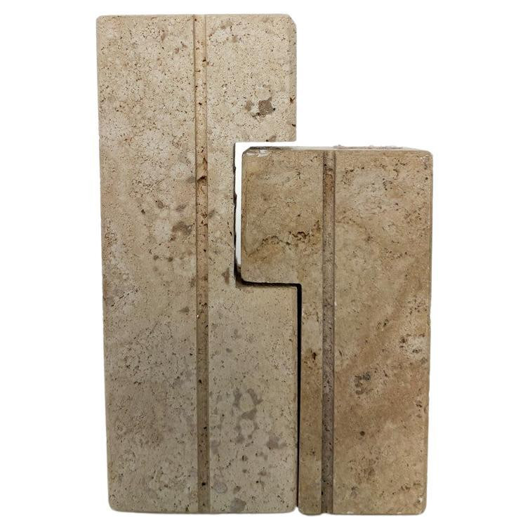 Pair of Two Travertine Candlesticks by Fratelli Mannelli, 1970s | 1stDibs