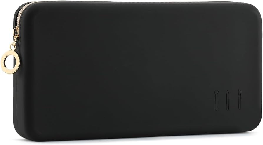 FVION Zipper Makeup Brushes Bag For Travel, Large Silicone Makeup Brush Holder, Make Up Brushes P... | Amazon (US)