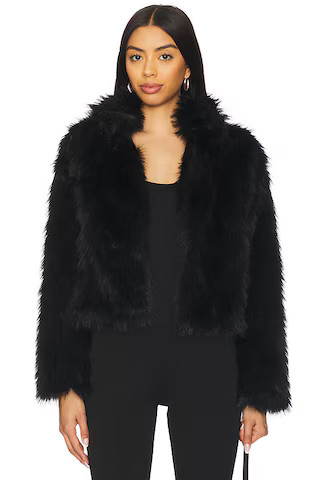 Adrienne Landau Faux Fur Easy Fit Jacket in Jet Black from Revolve.com | Revolve Clothing (Global)