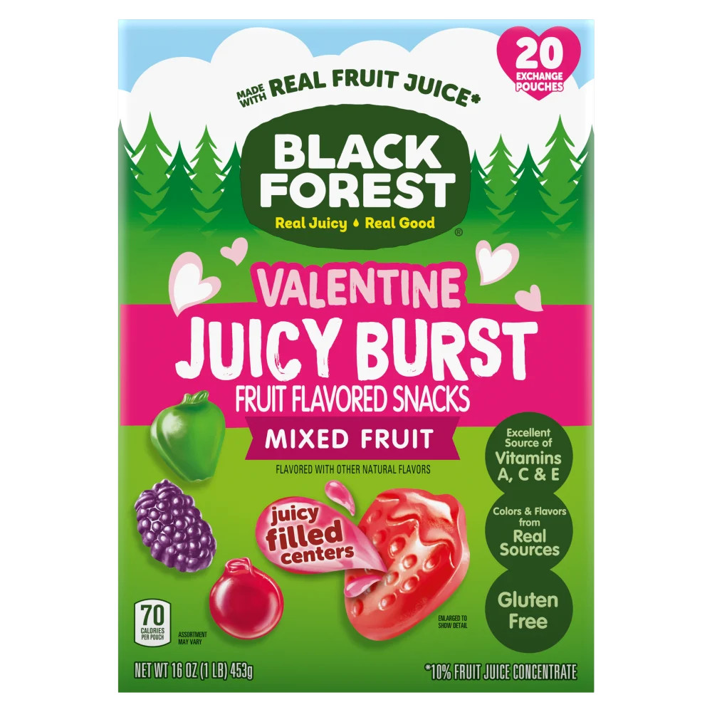 Black Forest Valentine Juicy Burst Fruit Flavored Snacks, Mixed Fruit Flavors, A Juicy Burst of N... | Walmart (US)