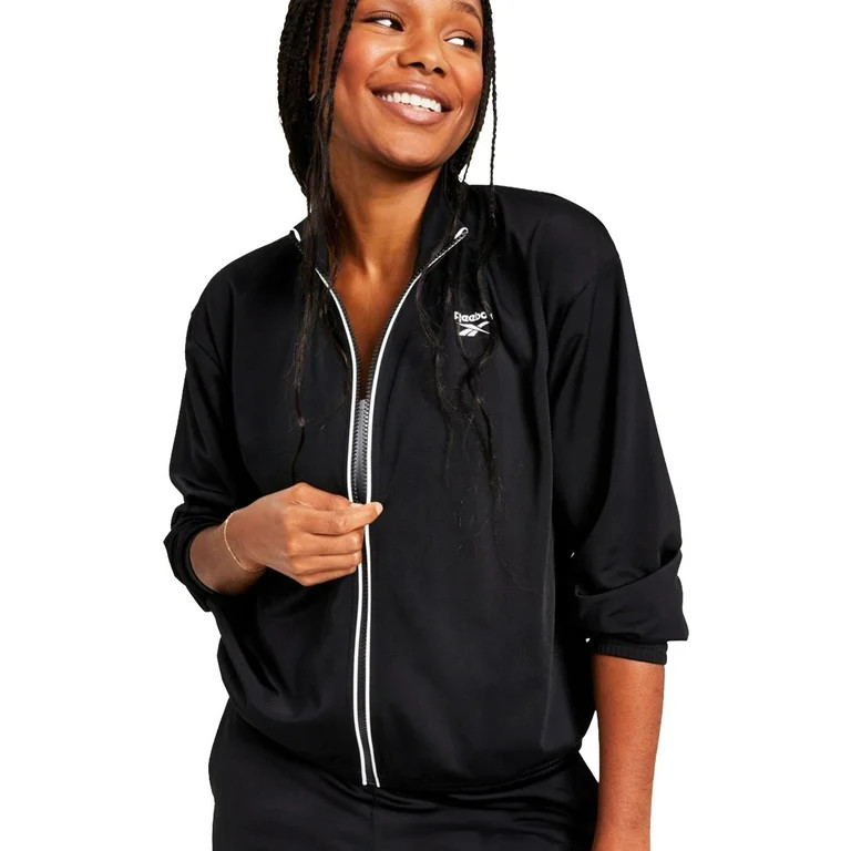 Reebok Womens Logo Tricot Long-Sleev Black L | Walmart (US)