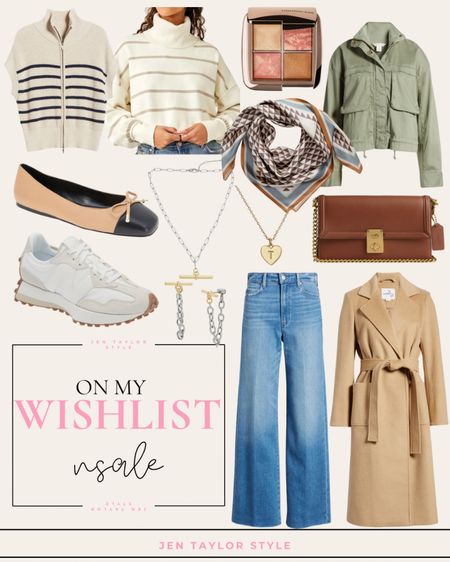 Some of Jen’s wishlist items from the Nordstrom Anniversary Sale! Her favorite New Balance 327s are included! 🙌🏻 wide leg jeans, a camel coat, minimalist jewelry, cozy sweaters, a cropped utility jacket, silk scarf, and leather crossbody bag are all classic fall fashion staples that will be on sale. 

Shopping dates:
Icon 7/9, Ambassador 7/10, Influencer 7/11, open to everyone 7/15

#LTKxNSale #LTKPlusSize #LTKMidsize