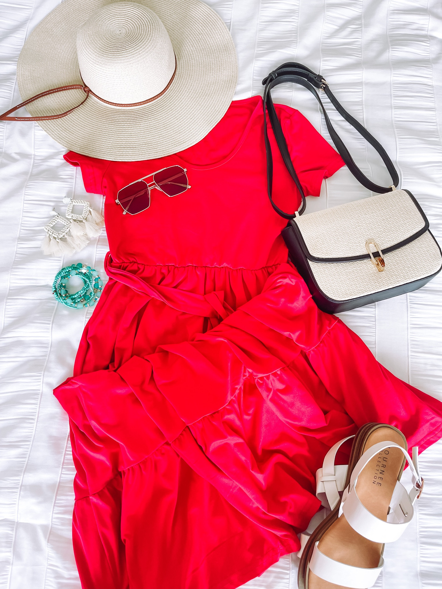 Greece outfit inspo! Vacation outfit, red dress, tiered maxi dress, resortwear 

#LTKstyletip #LTKtravel #LTKFind