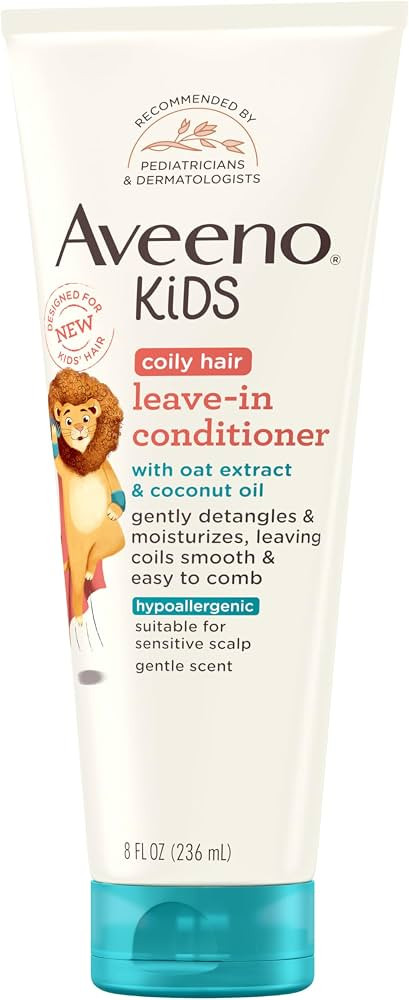 Aveeno Kids Coily Hair Leave-In Conditioner, Toddler Leave-In Conditioner for Sensitive Scalps Ge... | Amazon (US)