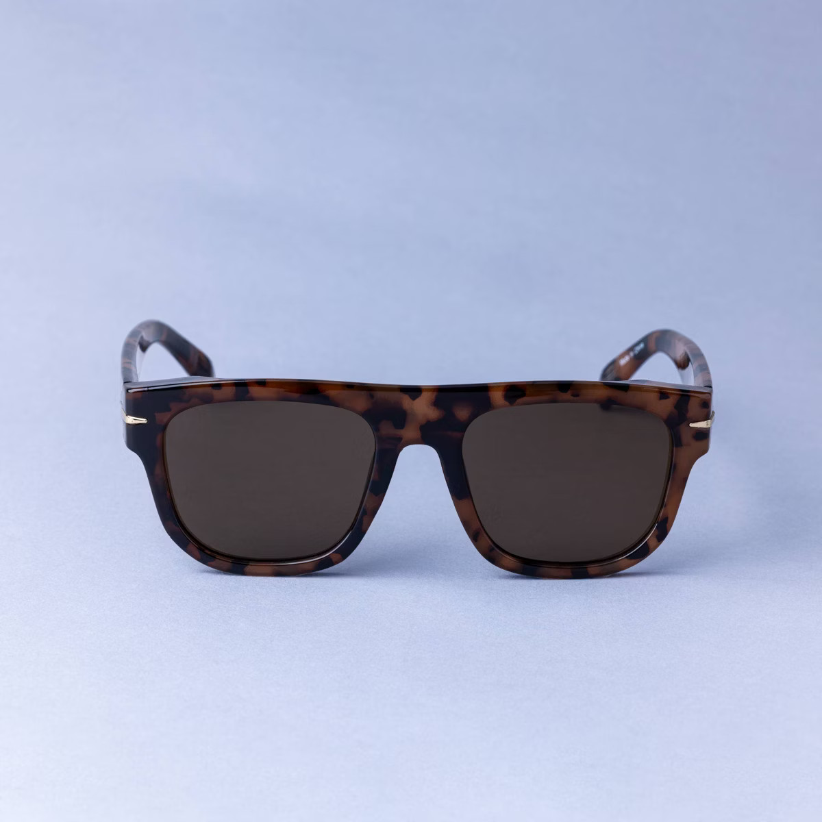 Women's Tortoise Shell Flat Top with Metal Sunglasses - A New Day™ Brown: UV Protection, Recycl... | Target