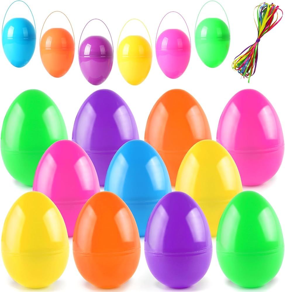 ROSAUI 3.5” Fillable Easter Eggs, 36Pcs Empty Plastic Eggs - 6 Bright Colors - Holiday Candy & ... | Amazon (US)