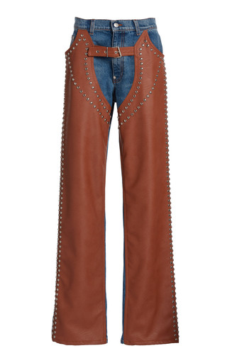 Studded Chaps-Effect Altermat & Denim Jeans | Moda Operandi (Global)