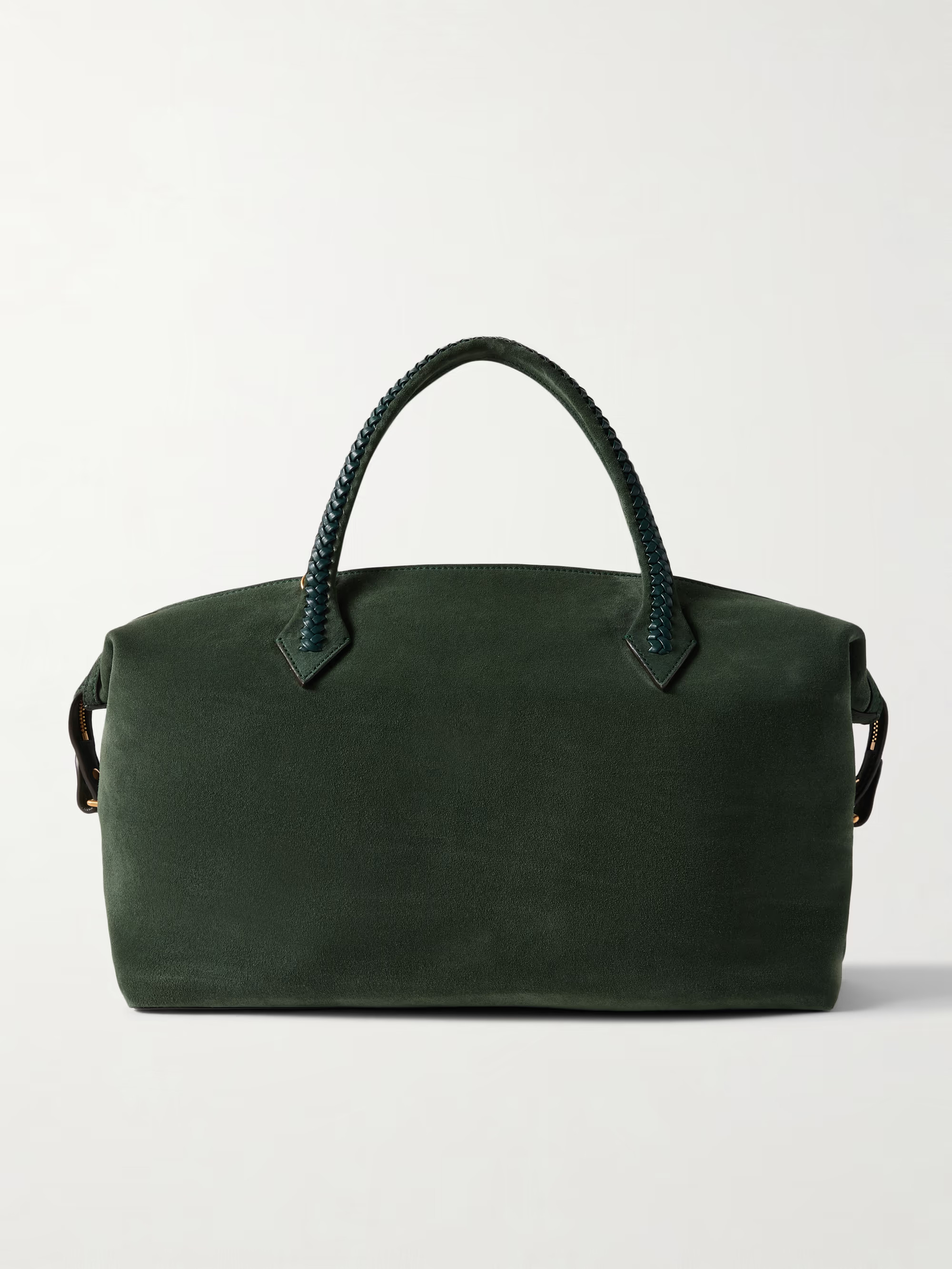 Vérité City medium braided leather-trimmed suede tote | NET-A-PORTER (US)