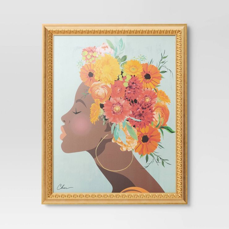 24" x 30" Floral Dream by Nikki Chu Vintage Canvas Board Gold - Threshold™ | Target