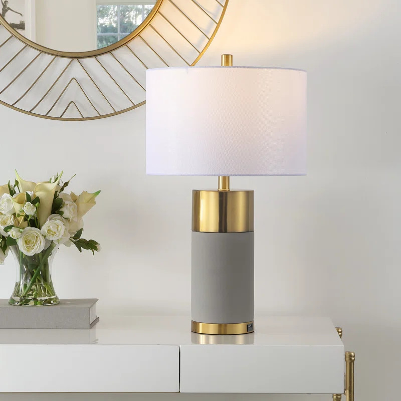 Spurgeon 24" Gray/Brass Table Lamp | Wayfair North America