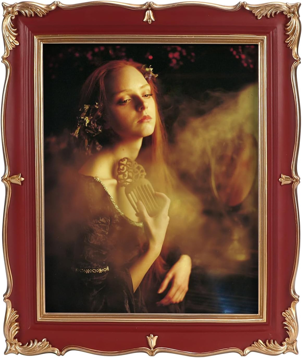 PHAREGE Vintage 8x10 Picture Frame, Ornate Wine Red Gold 5x7 Picture Frame with Mat or 8x10 Photo... | Amazon (US)
